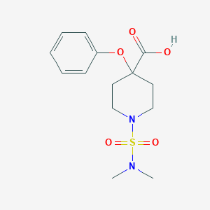 molecular formula C14H20N2O5S B5394214 1-[(dimethylamino)sulfonyl]-4-phenoxypiperidine-4-carboxylic acid 