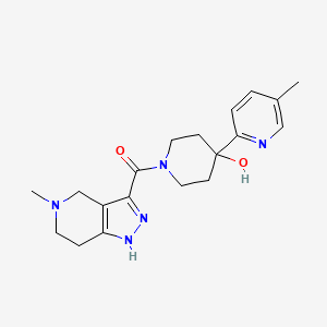 molecular formula C19H25N5O2 B5394228 4-(5-methylpyridin-2-yl)-1-[(5-methyl-4,5,6,7-tetrahydro-1H-pyrazolo[4,3-c]pyridin-3-yl)carbonyl]piperidin-4-ol 