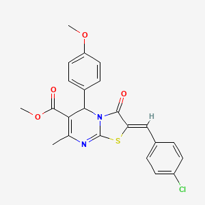 methyl (2Z)-2-[(4-chlorophenyl)methylidene]-5-(4-methoxyphenyl)-7-methyl-3-oxo-5H-[1,3]thiazolo[3,2-a]pyrimidine-6-carboxylate