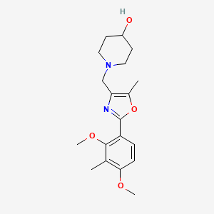 1-{[2-(2,4-dimethoxy-3-methylphenyl)-5-methyl-1,3-oxazol-4-yl]methyl}piperidin-4-ol