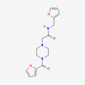 molecular formula C16H19N3O4 B5394315 2-[4-(2-furoyl)-1-piperazinyl]-N-(2-furylmethyl)acetamide 