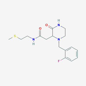 molecular formula C16H22FN3O2S B5394323 2-[1-[(2-fluorophenyl)methyl]-3-oxopiperazin-2-yl]-N-(2-methylsulfanylethyl)acetamide 