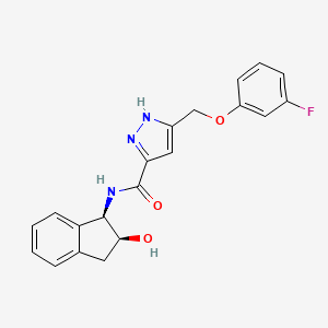 molecular formula C20H18FN3O3 B5394330 5-[(3-fluorophenoxy)methyl]-N-[(1R,2S)-2-hydroxy-2,3-dihydro-1H-inden-1-yl]-1H-pyrazole-3-carboxamide 