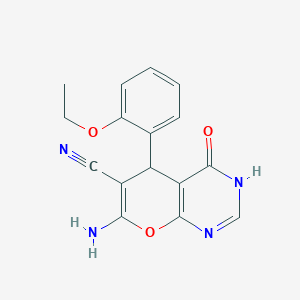 molecular formula C16H14N4O3 B5394335 7-AMINO-5-(2-ETHOXYPHENYL)-4-OXO-1,5-DIHYDRO-4H-PYRANO[2,3-D]PYRIMIDIN-6-YL CYANIDE 