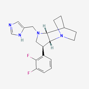 molecular formula C19H22F2N4 B5394339 (2R,3S,6R)-3-(2,3-difluorophenyl)-5-(1H-imidazol-5-ylmethyl)-1,5-diazatricyclo[5.2.2.02,6]undecane 