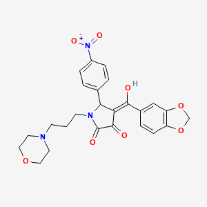 (4E)-4-[1,3-benzodioxol-5-yl(hydroxy)methylidene]-1-(3-morpholin-4-ylpropyl)-5-(4-nitrophenyl)pyrrolidine-2,3-dione