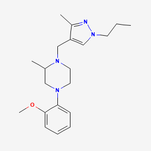 molecular formula C20H30N4O B5394353 4-(2-methoxyphenyl)-2-methyl-1-[(3-methyl-1-propyl-1H-pyrazol-4-yl)methyl]piperazine 