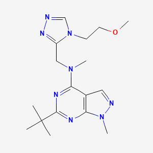 molecular formula C17H26N8O B5394357 6-tert-butyl-N-{[4-(2-methoxyethyl)-4H-1,2,4-triazol-3-yl]methyl}-N,1-dimethyl-1H-pyrazolo[3,4-d]pyrimidin-4-amine 