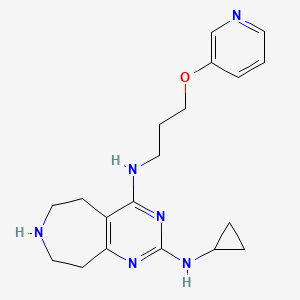 molecular formula C19H26N6O B5394417 N~2~-cyclopropyl-N~4~-[3-(pyridin-3-yloxy)propyl]-6,7,8,9-tetrahydro-5H-pyrimido[4,5-d]azepine-2,4-diamine 