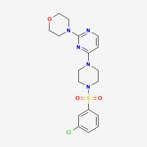 molecular formula C18H22ClN5O3S B5394436 4-(4-{4-[(3-chlorophenyl)sulfonyl]-1-piperazinyl}-2-pyrimidinyl)morpholine 