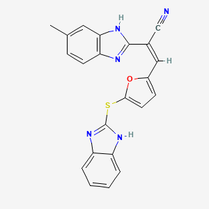 (2Z)-3-[5-(1H-benzimidazol-2-ylsulfanyl)furan-2-yl]-2-(5-methyl-1H-benzimidazol-2-yl)prop-2-enenitrile