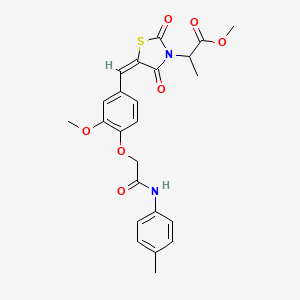 molecular formula C24H24N2O7S B5394455 methyl 2-[(5E)-5-(3-methoxy-4-{2-[(4-methylphenyl)amino]-2-oxoethoxy}benzylidene)-2,4-dioxo-1,3-thiazolidin-3-yl]propanoate 