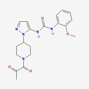 N-(2-methoxyphenyl)-N'-[1-(1-pyruvoylpiperidin-4-yl)-1H-pyrazol-5-yl]urea