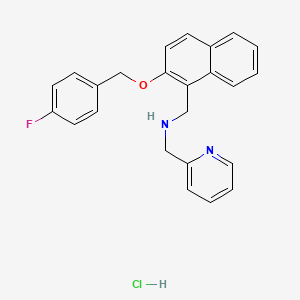 molecular formula C24H22ClFN2O B5394485 ({2-[(4-fluorobenzyl)oxy]-1-naphthyl}methyl)(2-pyridinylmethyl)amine hydrochloride 