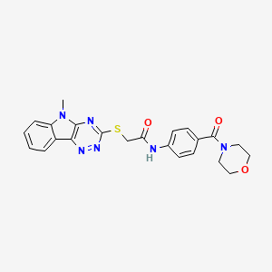 2-[(5-METHYL-5H-[1,2,4]TRIAZINO[5,6-B]INDOL-3-YL)SULFANYL]-N-[4-(4-MORPHOLINYLCARBONYL)PHENYL]ACETAMIDE