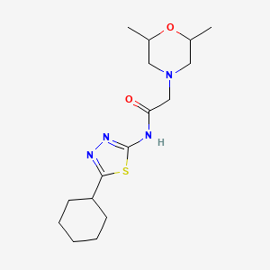 N-(5-cyclohexyl-1,3,4-thiadiazol-2-yl)-2-(2,6-dimethyl-4-morpholinyl)acetamide