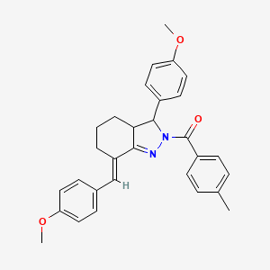 7-(4-methoxybenzylidene)-3-(4-methoxyphenyl)-2-(4-methylbenzoyl)-3,3a,4,5,6,7-hexahydro-2H-indazole