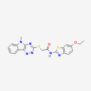 N-(6-ethoxy-1,3-benzothiazol-2-yl)-2-[(5-methyl-5H-[1,2,4]triazino[5,6-b]indol-3-yl)sulfanyl]acetamide