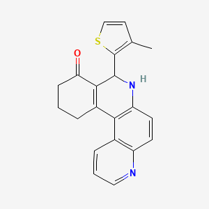 molecular formula C21H18N2OS B5394639 8-(3-methyl-2-thienyl)-8,10,11,12-tetrahydrobenzo[a]-4,7-phenanthrolin-9(7H)-one 