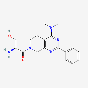 molecular formula C18H23N5O2 B5394674 (2S)-2-amino-3-[4-(dimethylamino)-2-phenyl-5,8-dihydropyrido[3,4-d]pyrimidin-7(6H)-yl]-3-oxopropan-1-ol 