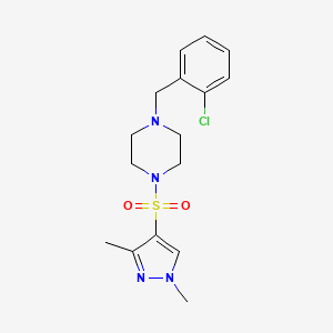 molecular formula C16H21ClN4O2S B5394687 1-(2-chlorobenzyl)-4-[(1,3-dimethyl-1H-pyrazol-4-yl)sulfonyl]piperazine 