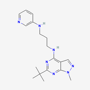 molecular formula C18H25N7 B5394689 (6-tert-butyl-1-methyl-1H-pyrazolo[3,4-d]pyrimidin-4-yl)[3-(3-pyridinylamino)propyl]amine 