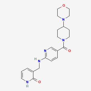 molecular formula C21H27N5O3 B5394703 3-[({5-[(4-morpholin-4-ylpiperidin-1-yl)carbonyl]pyridin-2-yl}amino)methyl]pyridin-2-ol 