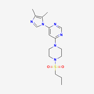 molecular formula C16H24N6O2S B5394710 4-(4,5-dimethyl-1H-imidazol-1-yl)-6-[4-(propylsulfonyl)-1-piperazinyl]pyrimidine 