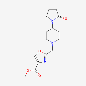 molecular formula C15H21N3O4 B5394712 methyl 2-{[4-(2-oxopyrrolidin-1-yl)piperidin-1-yl]methyl}-1,3-oxazole-4-carboxylate 