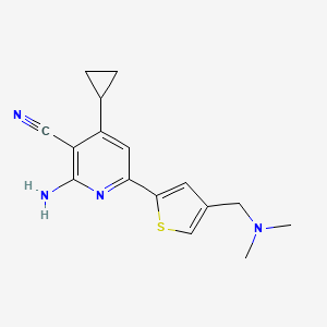 2-amino-4-cyclopropyl-6-{4-[(dimethylamino)methyl]-2-thienyl}nicotinonitrile