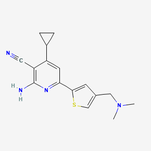 molecular formula C16H18N4S B5394719 2-amino-4-cyclopropyl-6-{4-[(dimethylamino)methyl]-2-thienyl}nicotinonitrile 