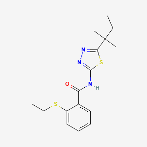 molecular formula C16H21N3OS2 B5394722 N-[5-(1,1-dimethylpropyl)-1,3,4-thiadiazol-2-yl]-2-(ethylthio)benzamide 