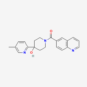 molecular formula C21H21N3O2 B5394736 4-(5-methylpyridin-2-yl)-1-(quinolin-6-ylcarbonyl)piperidin-4-ol 