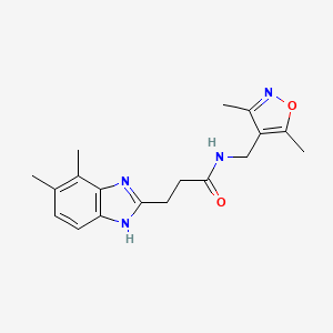 molecular formula C18H22N4O2 B5394737 3-(4,5-dimethyl-1H-benzimidazol-2-yl)-N-[(3,5-dimethylisoxazol-4-yl)methyl]propanamide 