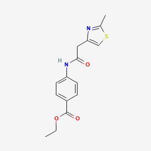 molecular formula C15H16N2O3S B5394739 ethyl 4-{[(2-methyl-1,3-thiazol-4-yl)acetyl]amino}benzoate 