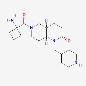 molecular formula C19H32N4O2 B5394740 rel-(4aS,8aR)-6-[(1-aminocyclobutyl)carbonyl]-1-(4-piperidinylmethyl)octahydro-1,6-naphthyridin-2(1H)-one dihydrochloride 