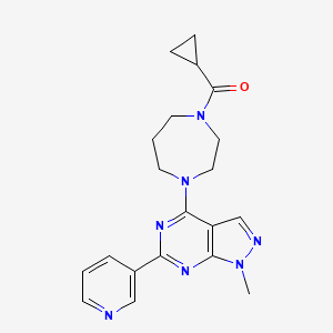 molecular formula C20H23N7O B5394761 4-[4-(cyclopropylcarbonyl)-1,4-diazepan-1-yl]-1-methyl-6-(3-pyridinyl)-1H-pyrazolo[3,4-d]pyrimidine 