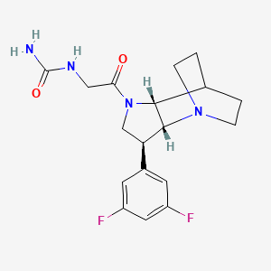 molecular formula C18H22F2N4O2 B5394797 N-{2-[(2R*,3S*,6R*)-3-(3,5-difluorophenyl)-1,5-diazatricyclo[5.2.2.0~2,6~]undec-5-yl]-2-oxoethyl}urea 
