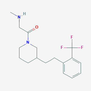 molecular formula C17H23F3N2O B5394813 N-methyl-2-oxo-2-(3-{2-[2-(trifluoromethyl)phenyl]ethyl}-1-piperidinyl)ethanamine hydrochloride 