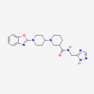 molecular formula C21H27N7O2 B5394824 1'-(1,3-benzoxazol-2-yl)-N-(1H-1,2,4-triazol-3-ylmethyl)-1,4'-bipiperidine-3-carboxamide 