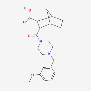 molecular formula C21H28N2O4 B5394834 3-{[4-(3-methoxybenzyl)-1-piperazinyl]carbonyl}bicyclo[2.2.1]heptane-2-carboxylic acid 