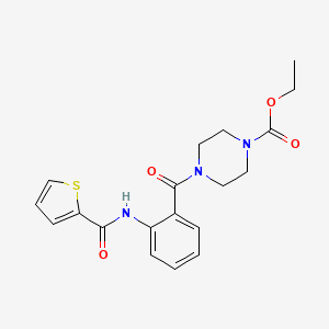 molecular formula C19H21N3O4S B5394863 ethyl 4-{2-[(2-thienylcarbonyl)amino]benzoyl}-1-piperazinecarboxylate 