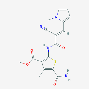 molecular formula C17H16N4O4S B5394889 methyl 5-(aminocarbonyl)-2-{[2-cyano-3-(1-methyl-1H-pyrrol-2-yl)acryloyl]amino}-4-methyl-3-thiophenecarboxylate 