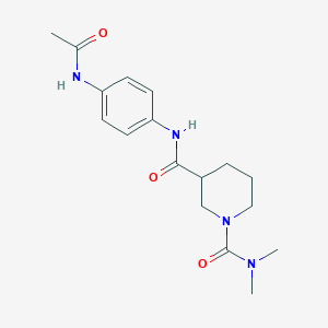 molecular formula C17H24N4O3 B5394891 N~3~-[4-(acetylamino)phenyl]-N~1~,N~1~-dimethyl-1,3-piperidinedicarboxamide 
