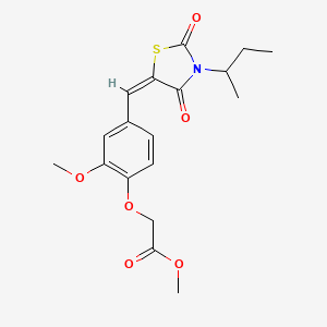 molecular formula C18H21NO6S B5394895 methyl {4-[(3-sec-butyl-2,4-dioxo-1,3-thiazolidin-5-ylidene)methyl]-2-methoxyphenoxy}acetate 