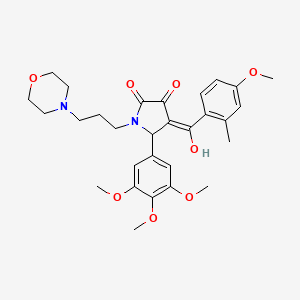 molecular formula C29H36N2O8 B5394899 3-hydroxy-4-(4-methoxy-2-methylbenzoyl)-1-[3-(4-morpholinyl)propyl]-5-(3,4,5-trimethoxyphenyl)-1,5-dihydro-2H-pyrrol-2-one 