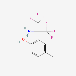 molecular formula C10H9F6NO B5394935 2-[1-amino-2,2,2-trifluoro-1-(trifluoromethyl)ethyl]-4-methylphenol 