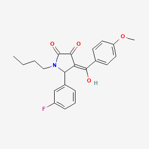 molecular formula C22H22FNO4 B5394938 1-butyl-5-(3-fluorophenyl)-3-hydroxy-4-(4-methoxybenzoyl)-1,5-dihydro-2H-pyrrol-2-one 