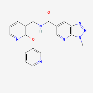 molecular formula C19H17N7O2 B5394947 3-methyl-N-({2-[(6-methylpyridin-3-yl)oxy]pyridin-3-yl}methyl)-3H-[1,2,3]triazolo[4,5-b]pyridine-6-carboxamide 