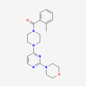 molecular formula C20H25N5O2 B5394957 4-{4-[4-(2-methylbenzoyl)-1-piperazinyl]-2-pyrimidinyl}morpholine 